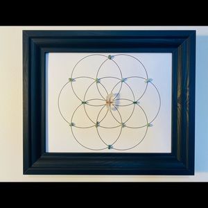 • Handcrafted Framed Sacred Crystal Grid •
